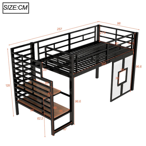 Łóżko Loft z Oświetleniem LED